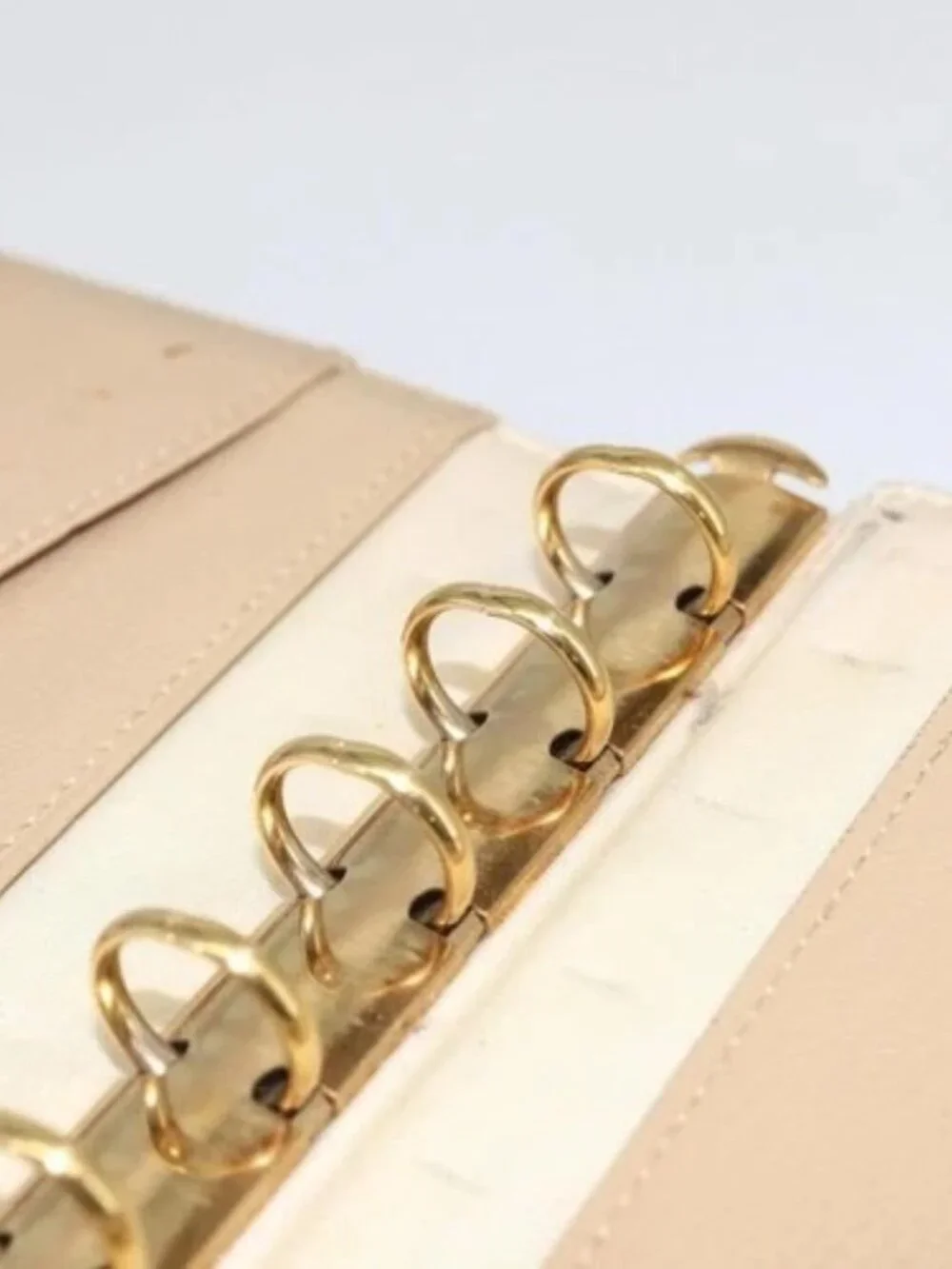 CHANEL Day Planner Cover Leather Beige Gold CC Auth 159060